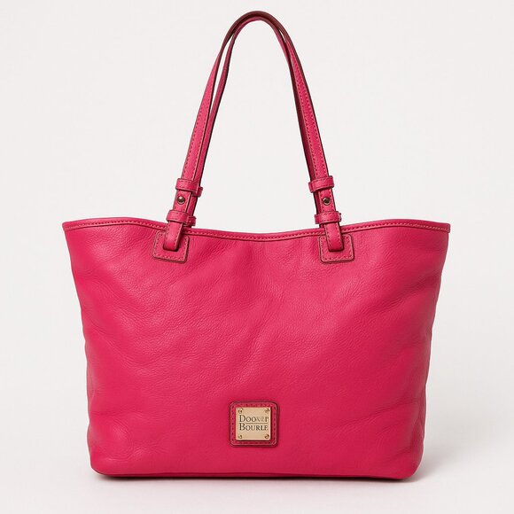 Dooney & Bourke leather shopper tote slouchy everyday bag pink large - Picture 2 of 15